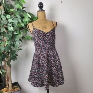 Blush Floral Mini Dress Women's Large Spaghetti Strap